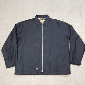 Vintage Y2K Kikwear Jacket Mens L Retro Zipper Lined Kik Wear Black Rave Club